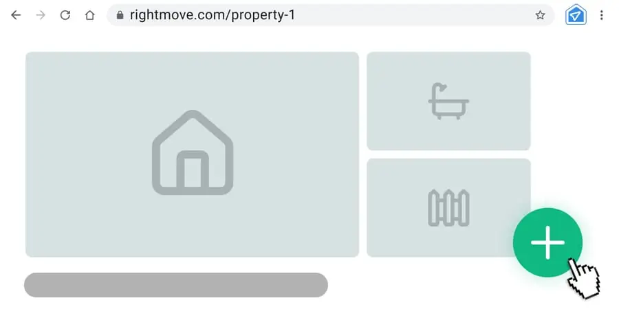 A shortlist of saved properties shown in the Rightroute extension popup