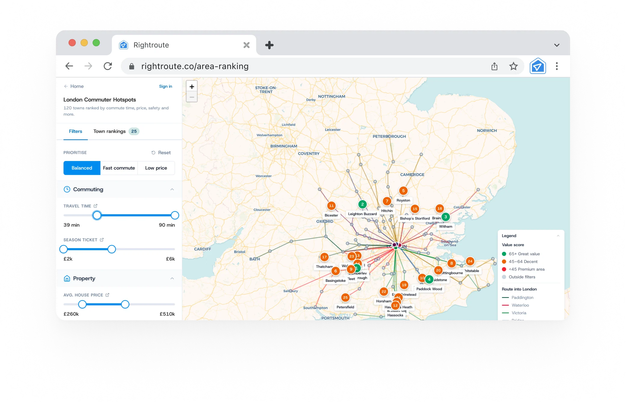 Commuter hotspots tool